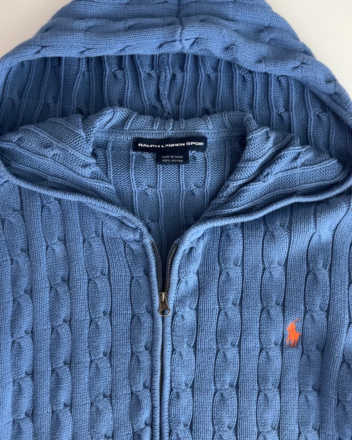 폴로 랄프로렌 여성 케이블 후드 니트 집업 상품이미지3