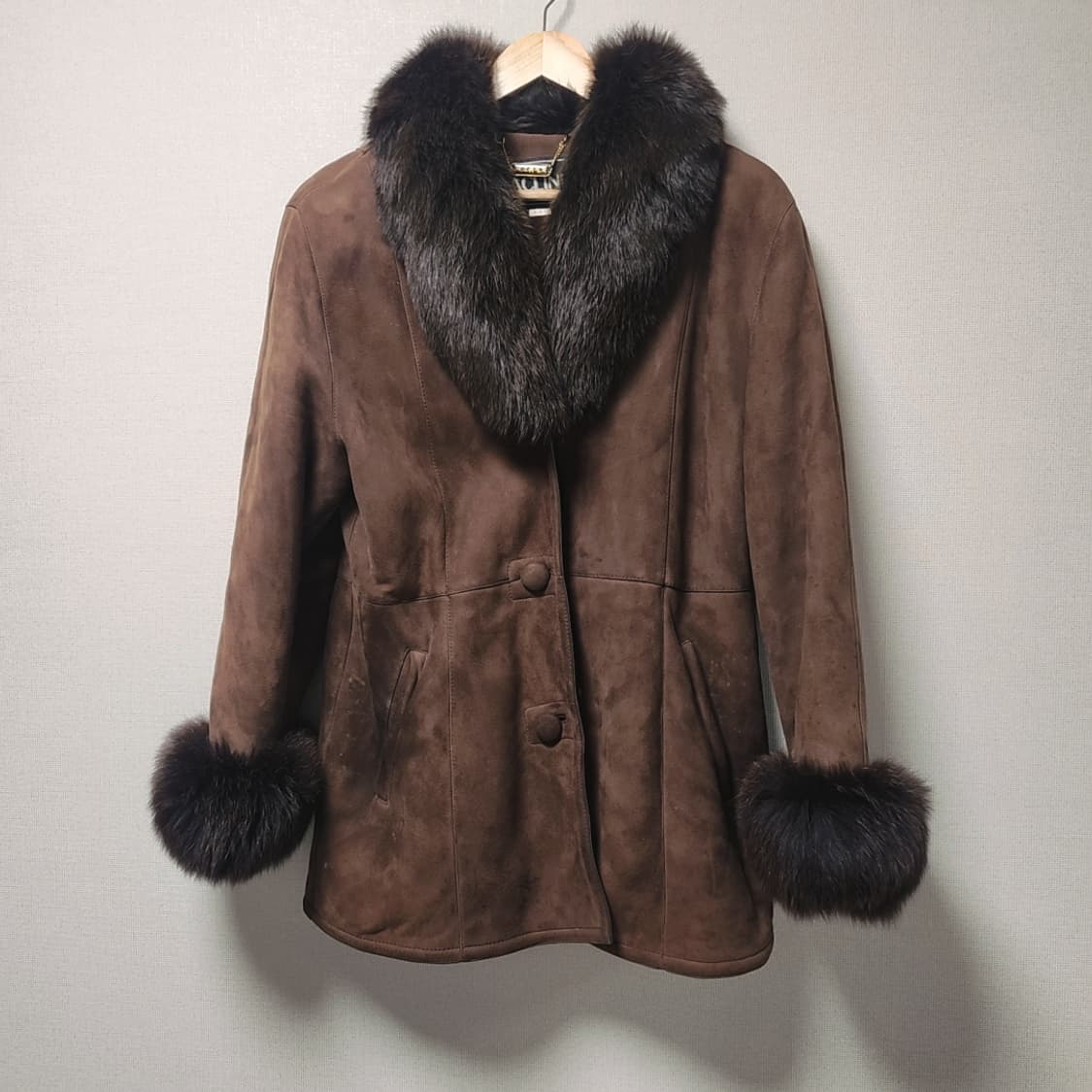 삼미모피 양가죽 여우털 무스탕 77사이즈 상품이미지1