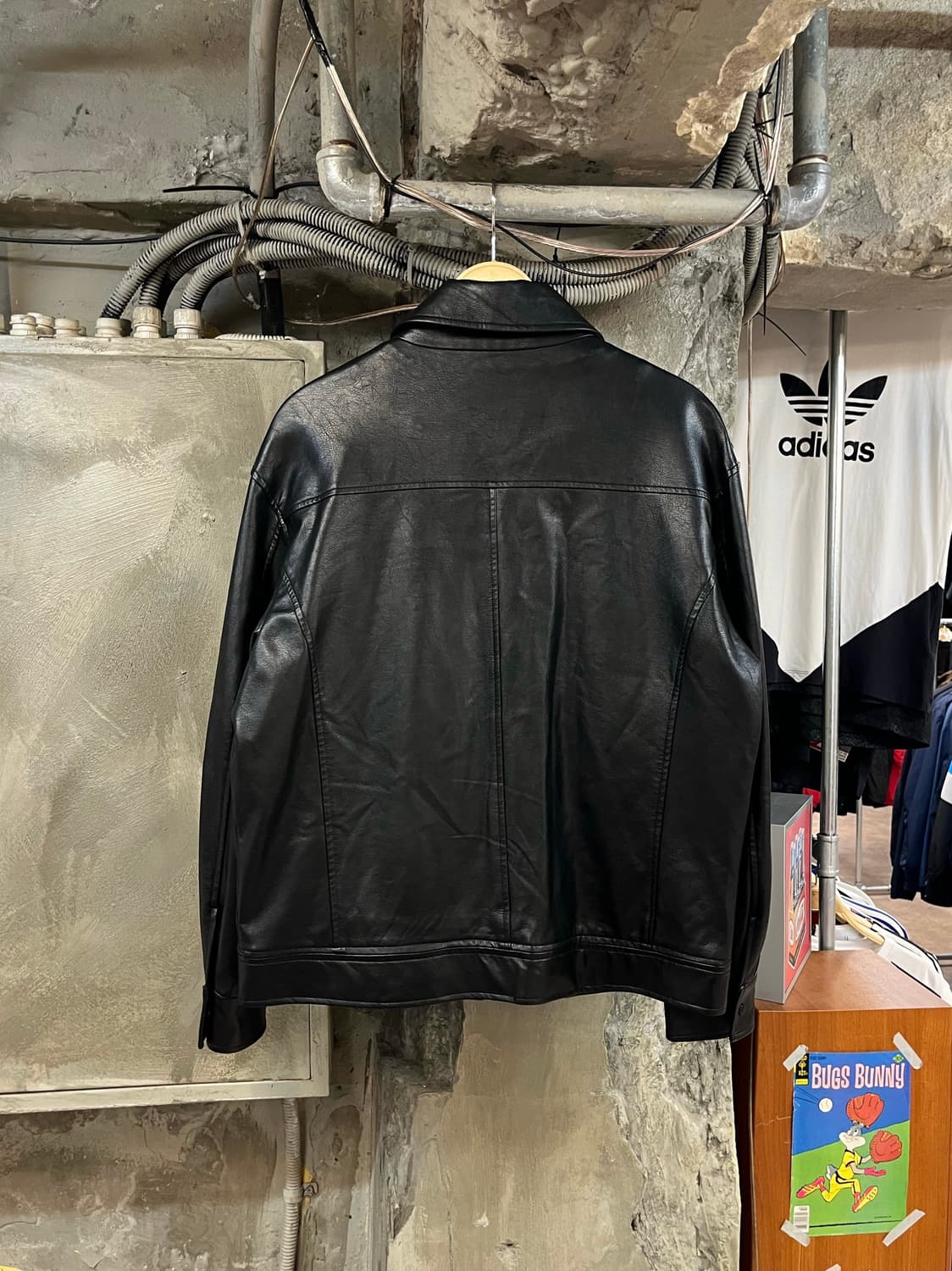 빈티지 가죽 레더 자켓 블랙 100 #csz2849 상품이미지2