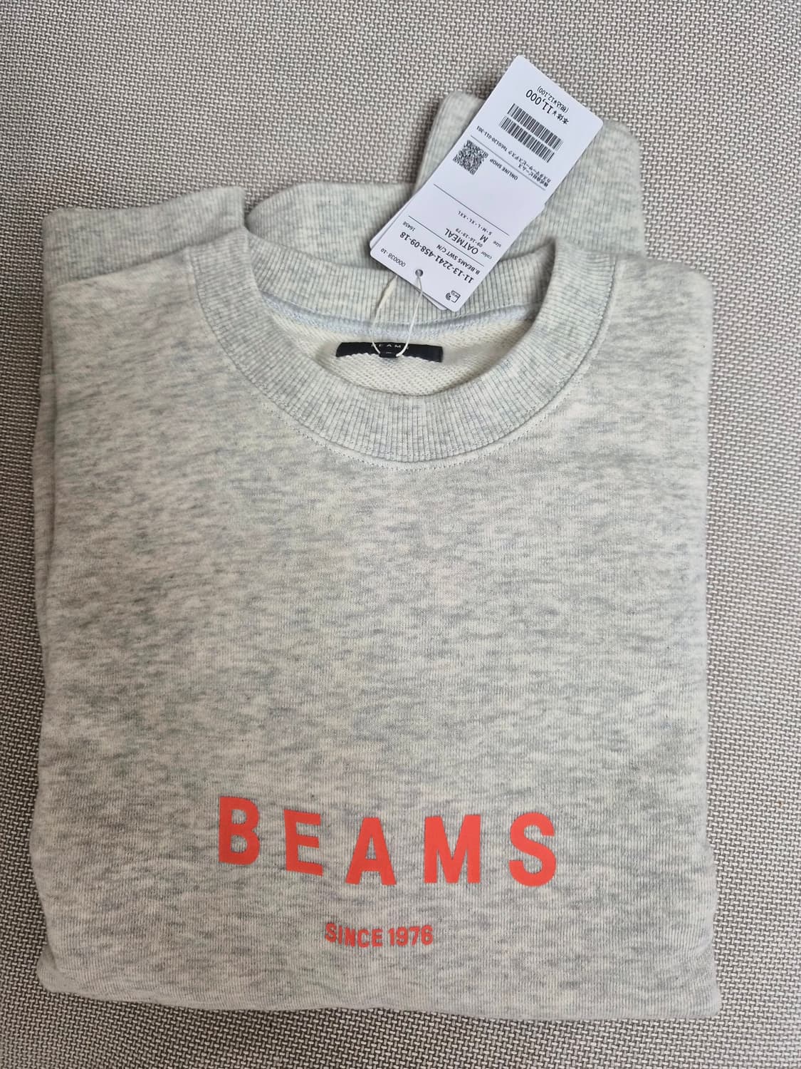 BEAMS 로고 크루넥 스웻셔츠 상품이미지1