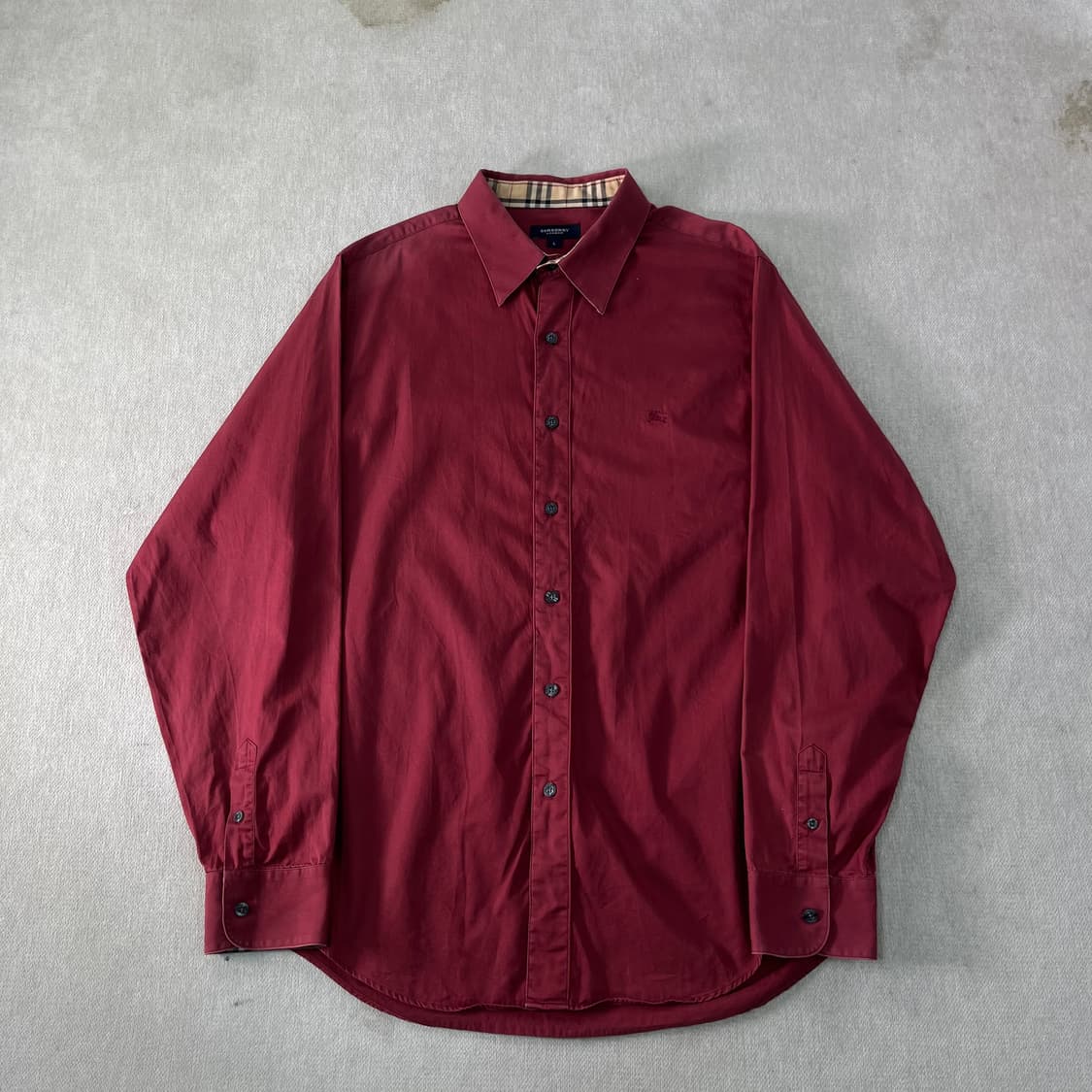 100 버버리 백화점택 기마로고 버건디 셔츠 상품이미지1