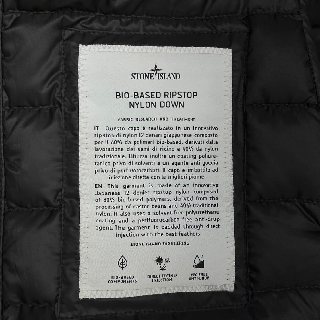 스톤아일랜드 바이오 립스탑 경량패딩 L 블랙 상품이미지5
