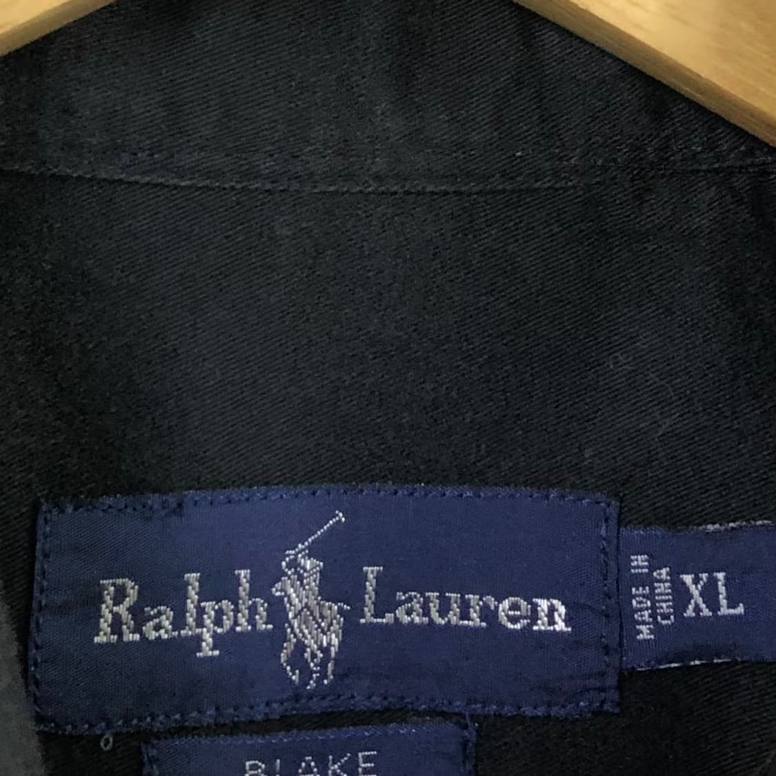 Xxl 폴로 블랙 솔리드코튼 셔츠 상품이미지3