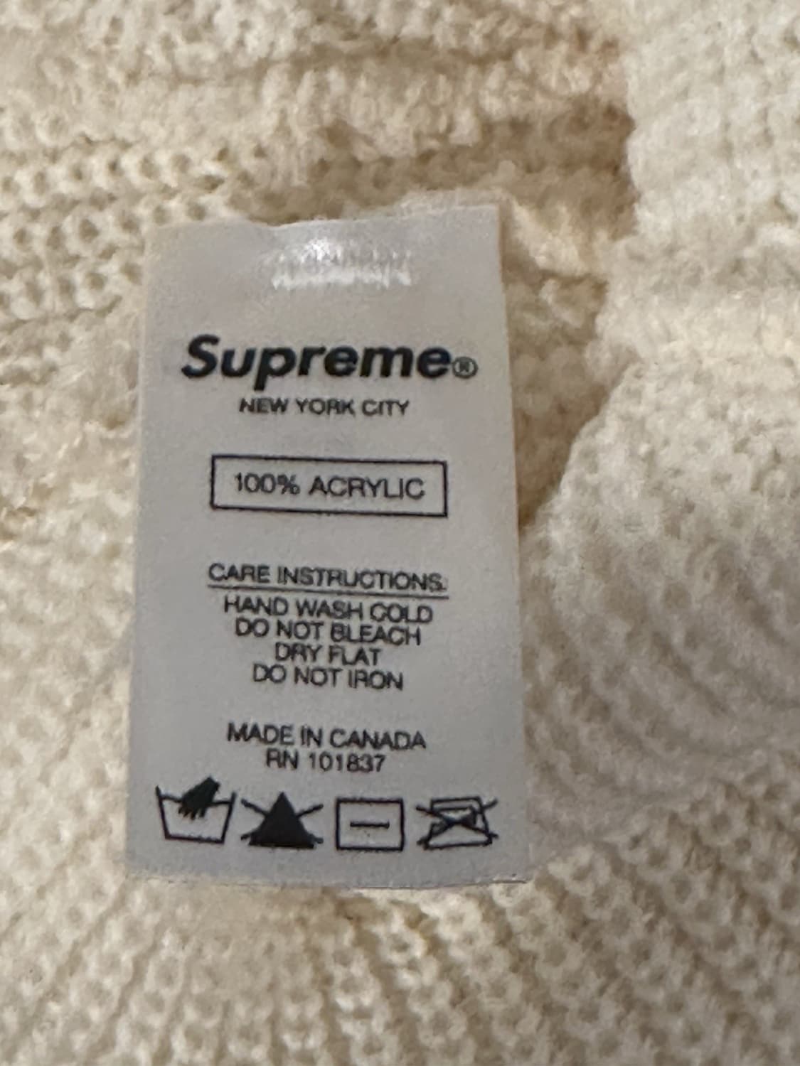 슈프림 오벌 패치 비니 내추럴/화이트 상품이미지3