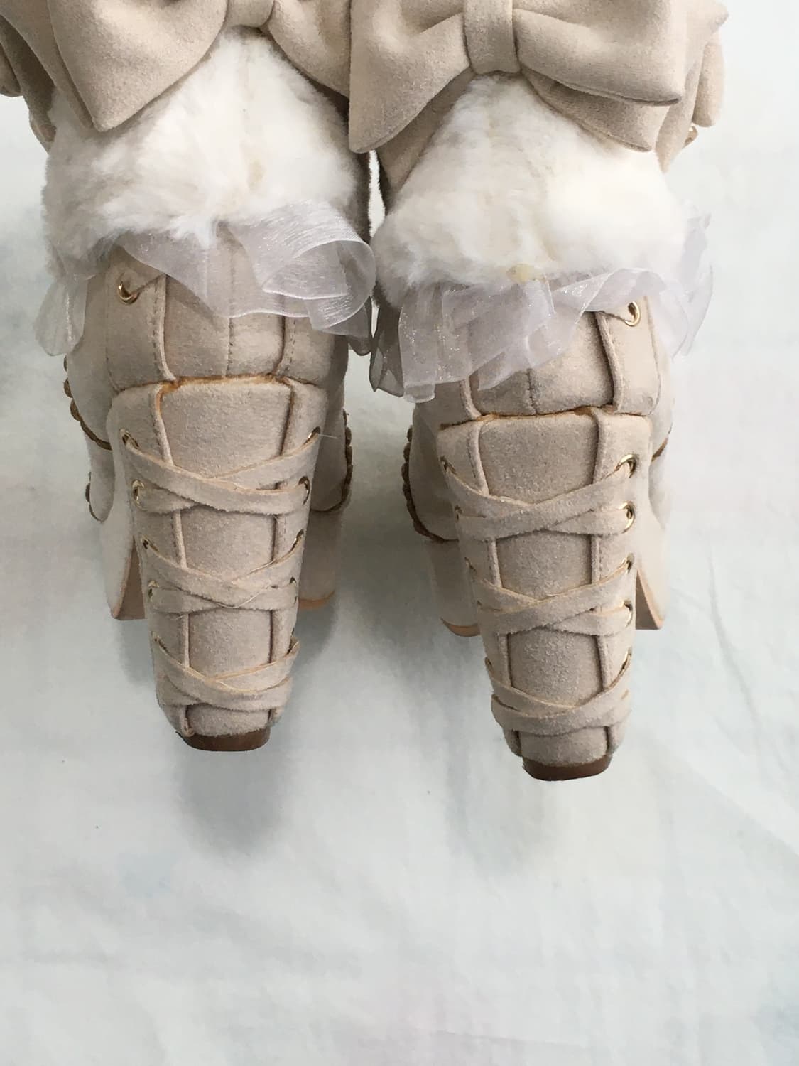 마지막 가격) 리즈리사 Liz Lisa 오네갸루 히메갸루 리본 퍼 부츠 상품이미지6