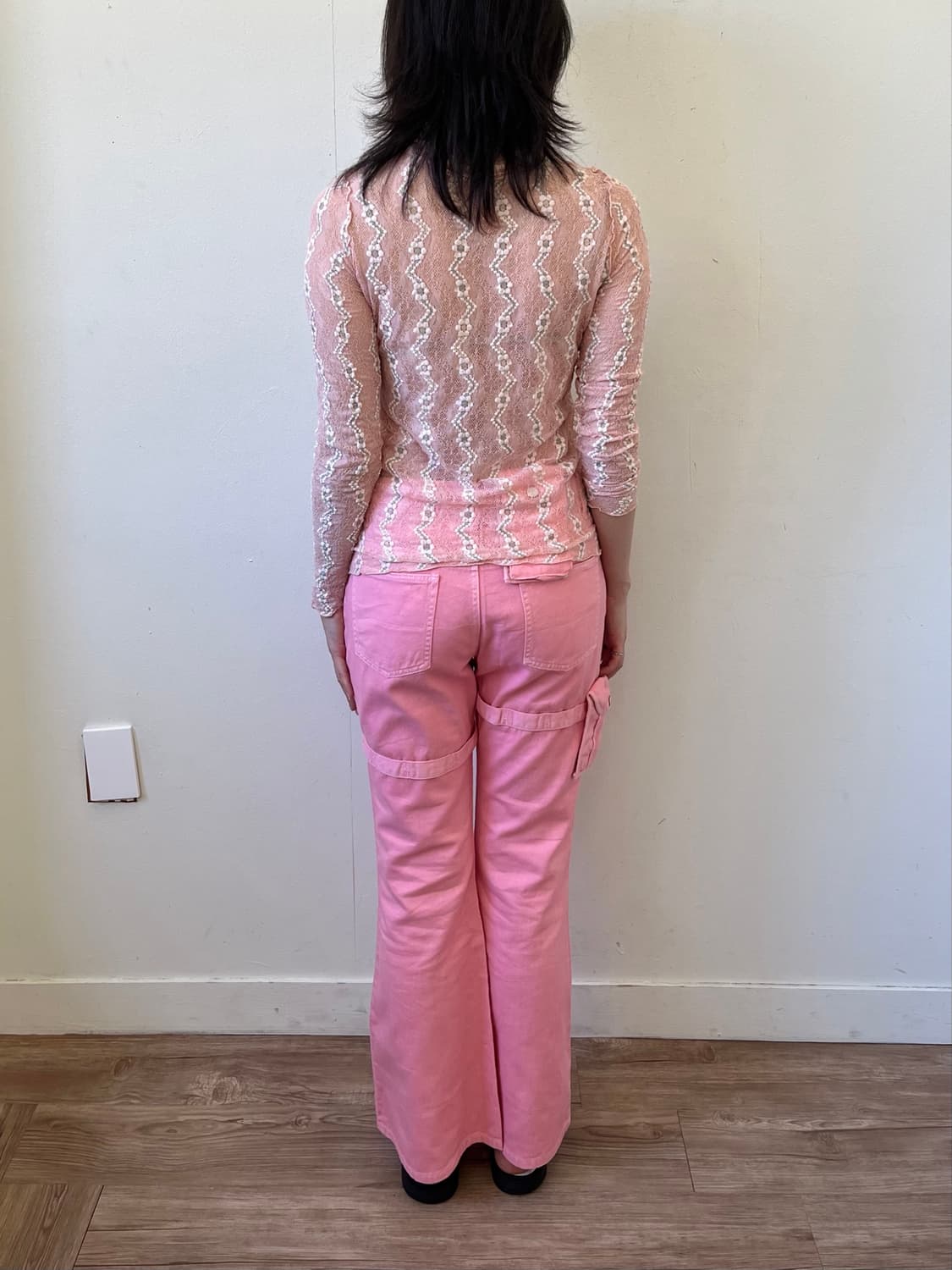 Japan vtg 핑크 카고 데님 팬츠 상품이미지10