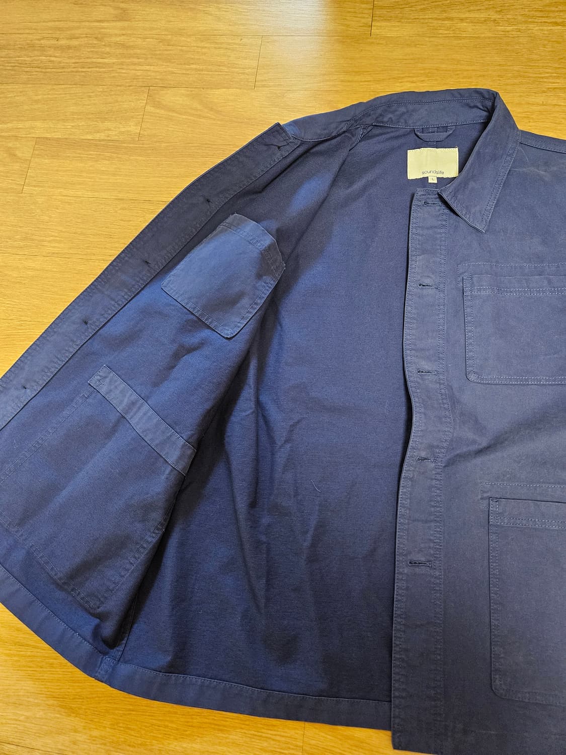 사운즈라이프 몰스킨 프렌치워크자켓(블루, L) 상품이미지3