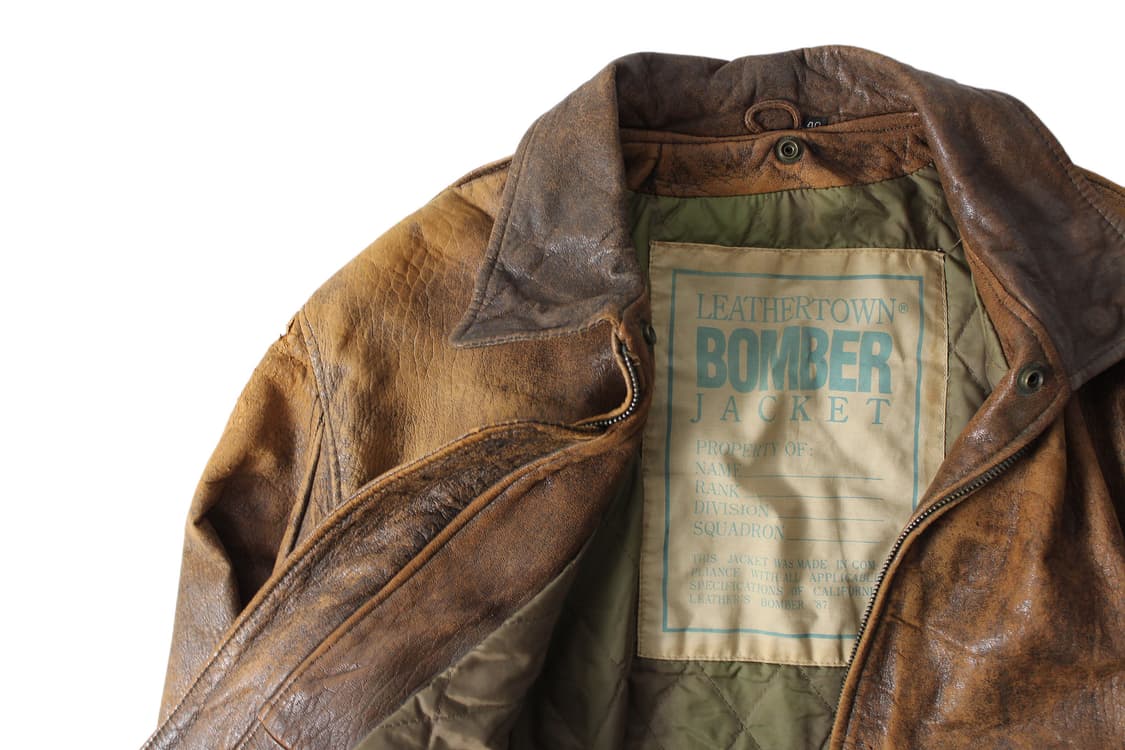 1990s USA 램스킨 레더 봄버 자켓 상품이미지5