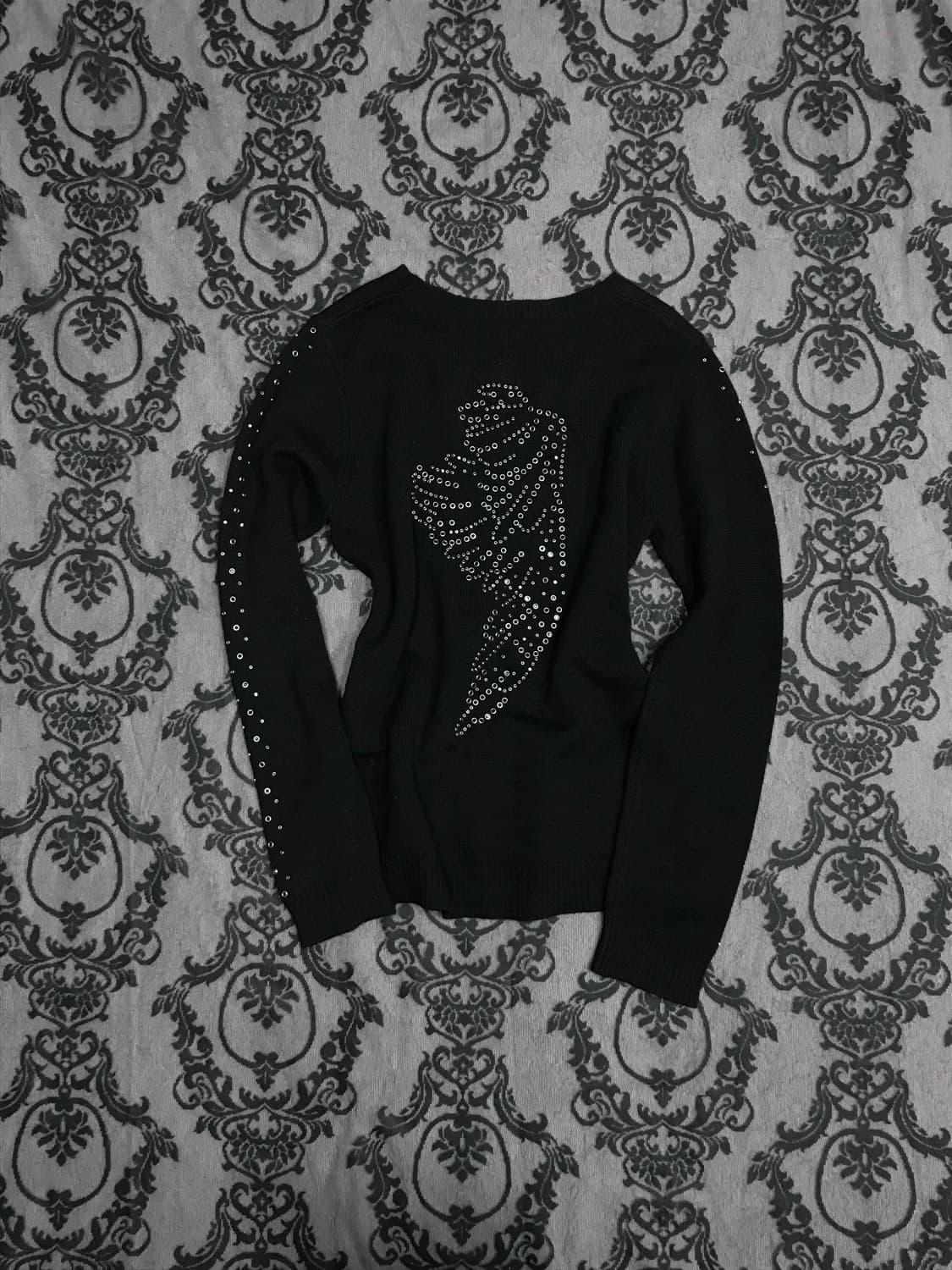 00s y2k 펑크 날개 스터드 니트 상품이미지1