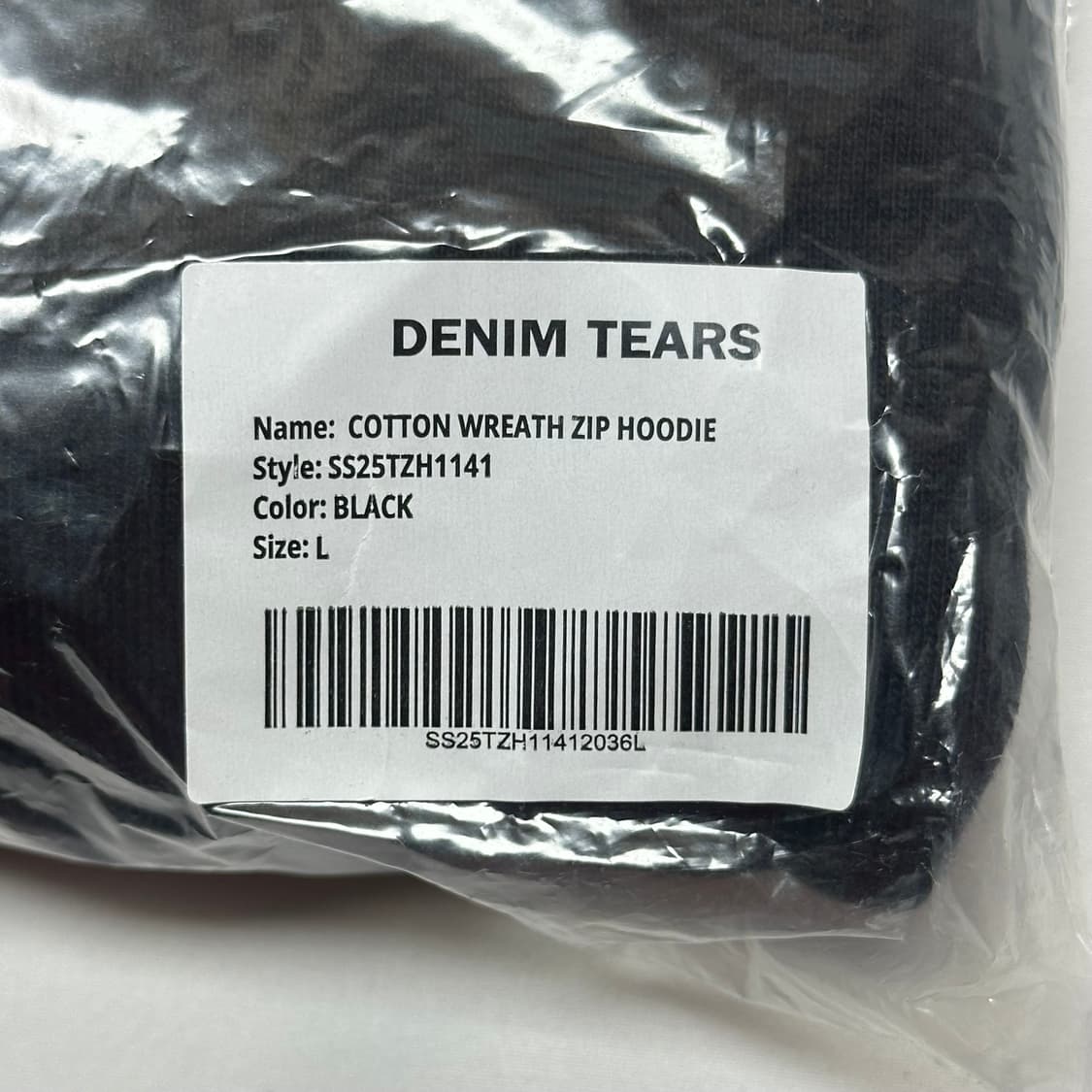 (L) 데님티어스 코튼 후드 집업 블랙 새제품 상품이미지4