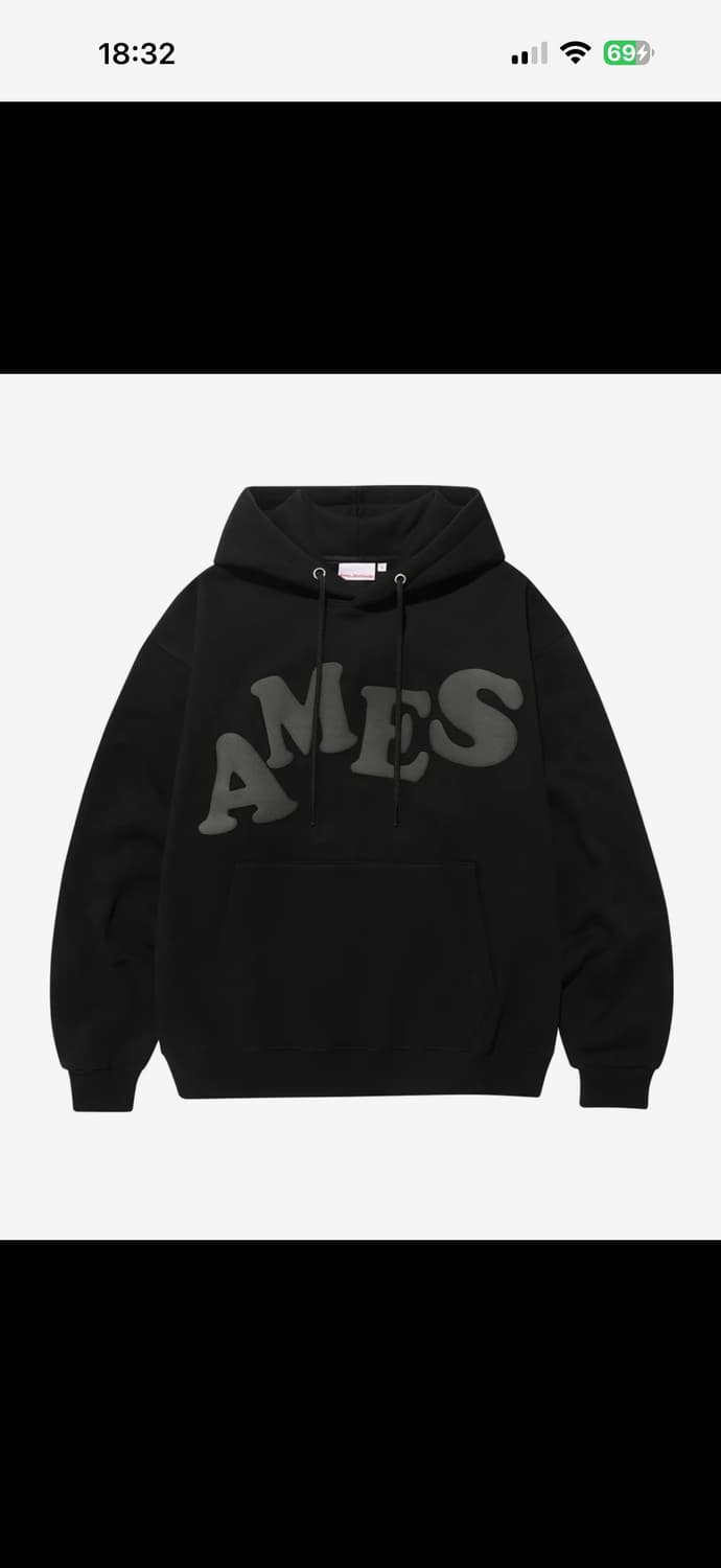 아메스 월드와이드 후드티 블랙 상품이미지1