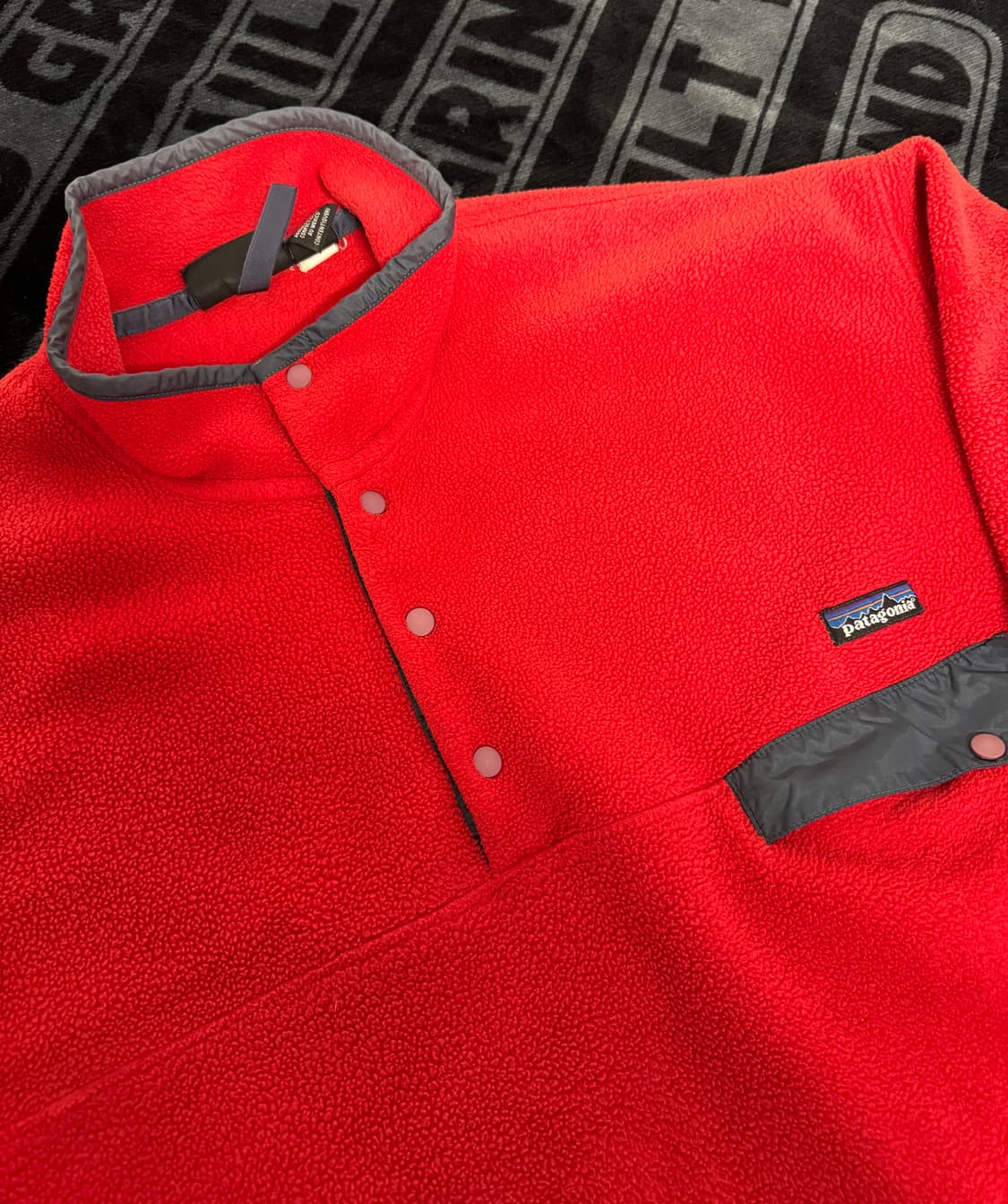 파타고니아 신칠라 스냅 티 풀 오버 레드 앤 블랙 메이드 인 멕시코 상품이미지3