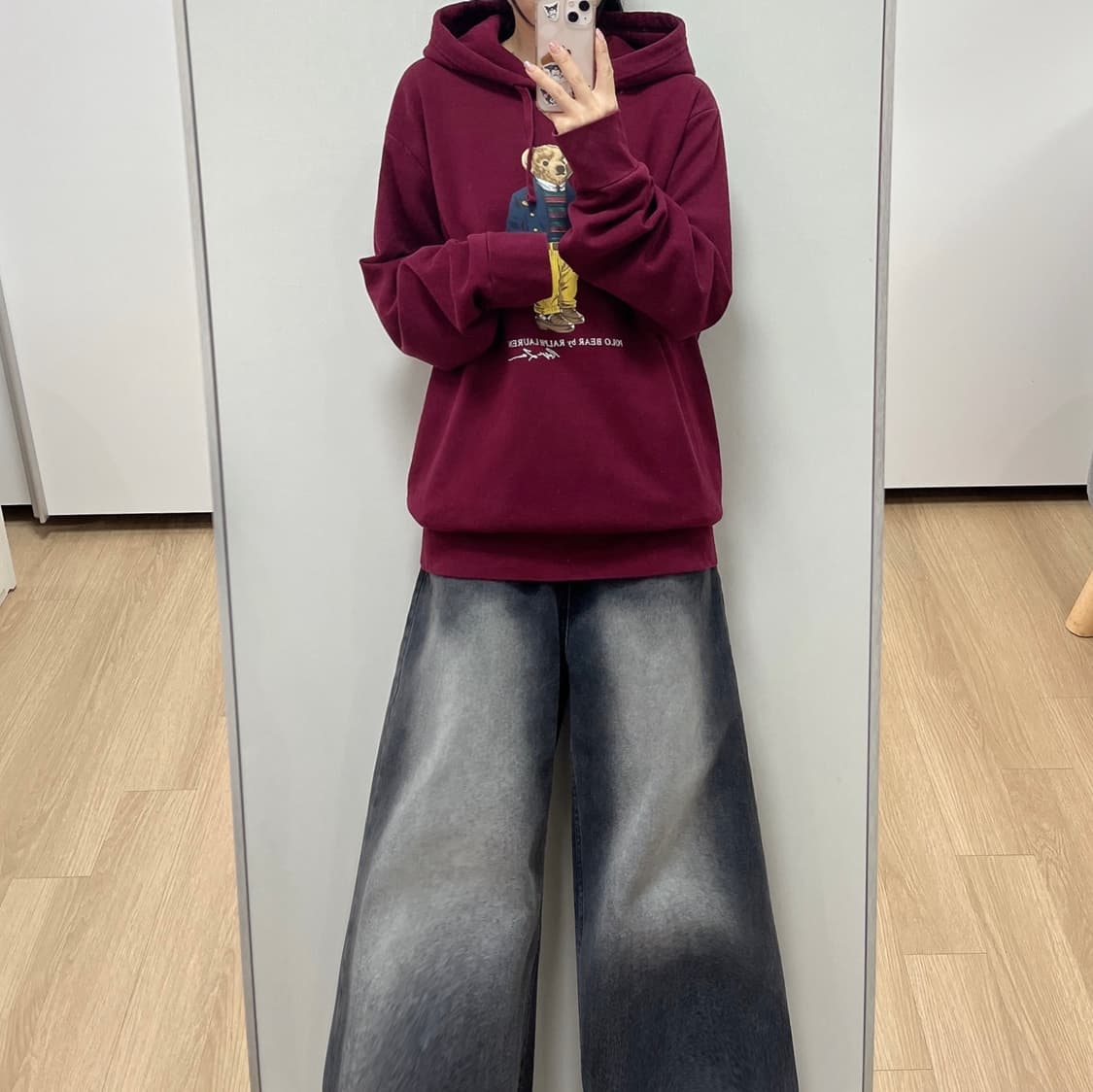 폴로 랄프로렌 폴로 베어 버건디 후드티 상품이미지1