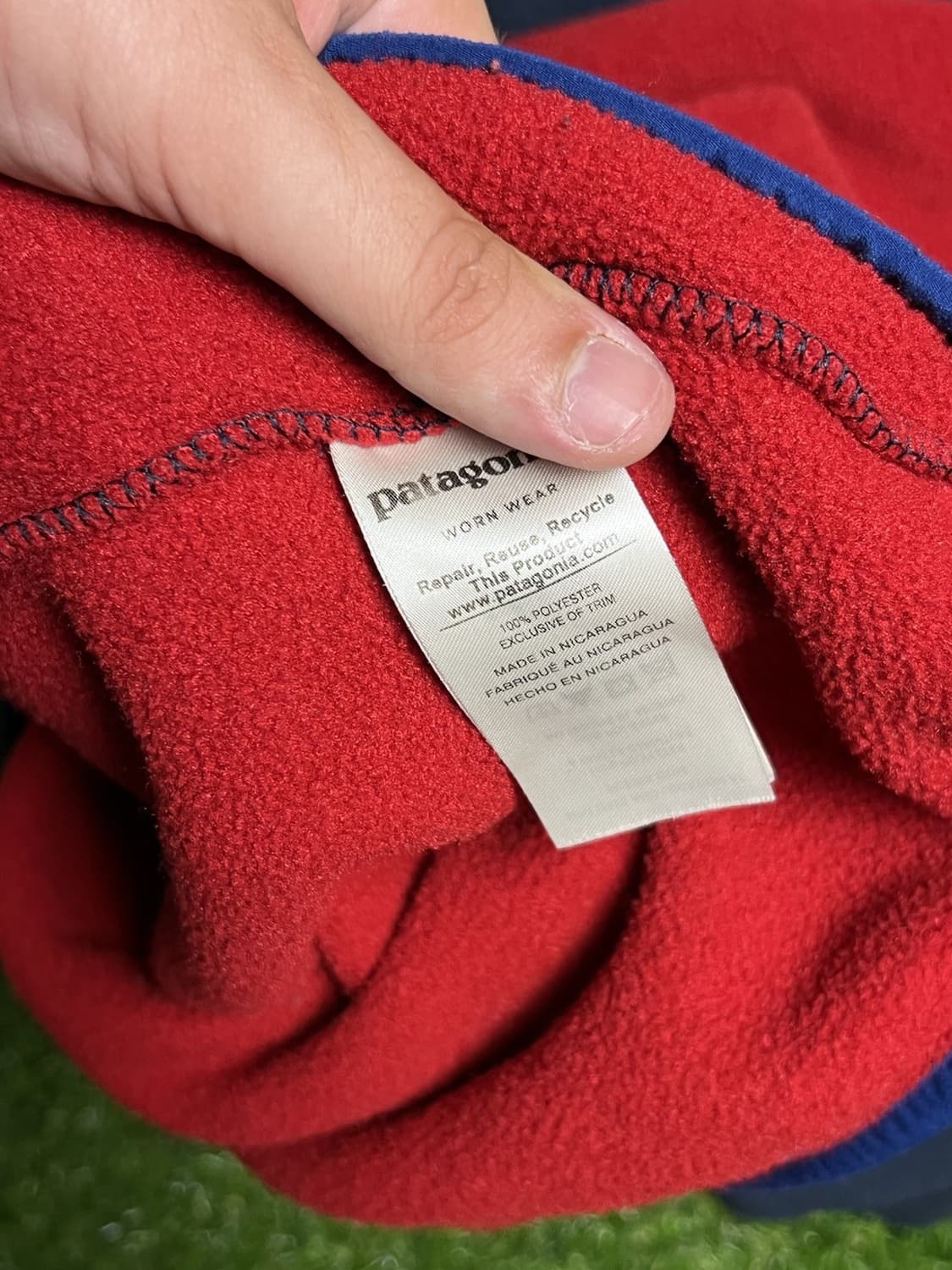 20FW 파타고니아 신칠라 스냅-T 플리스 네이비/레드 상품이미지4