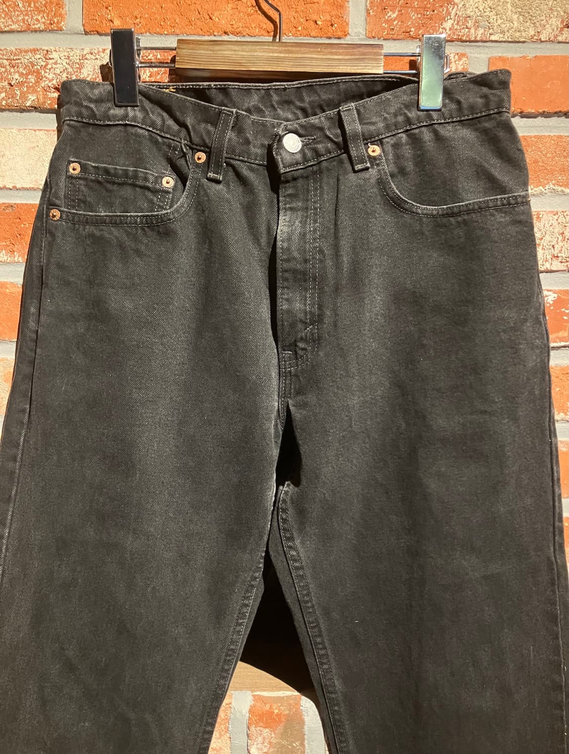 90s USA 빈티지 리바이스 505 블랙 데님 팬츠 상품이미지3
