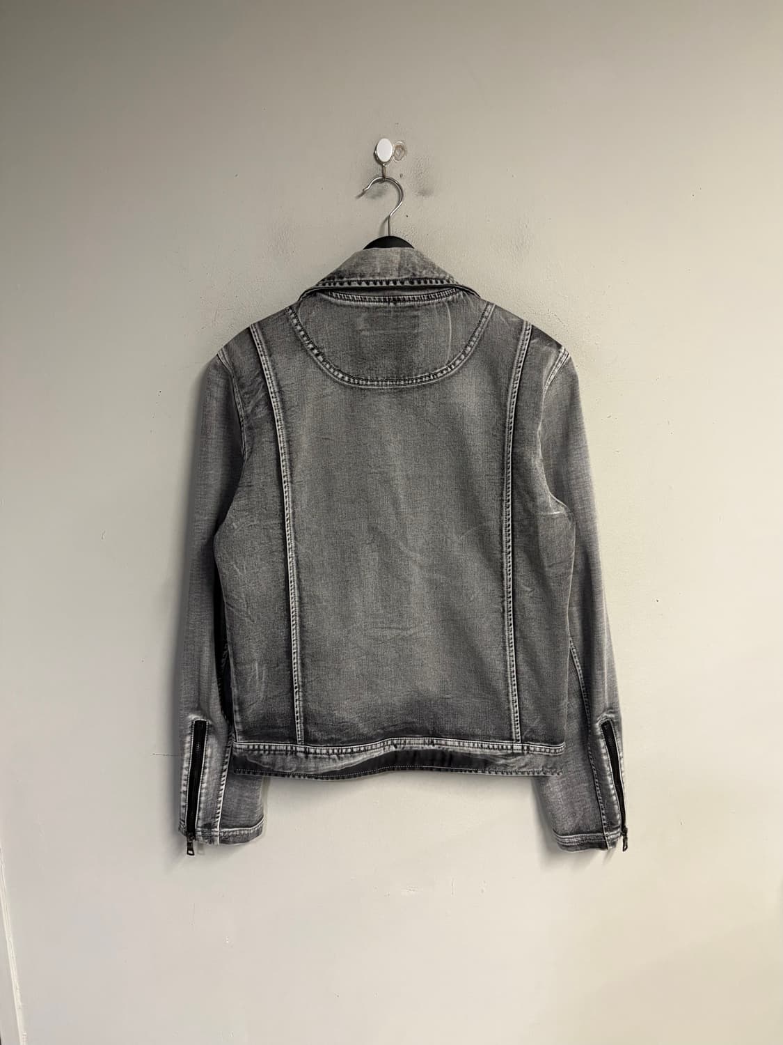 CAVARIA grey denim riders jacket  상품이미지5