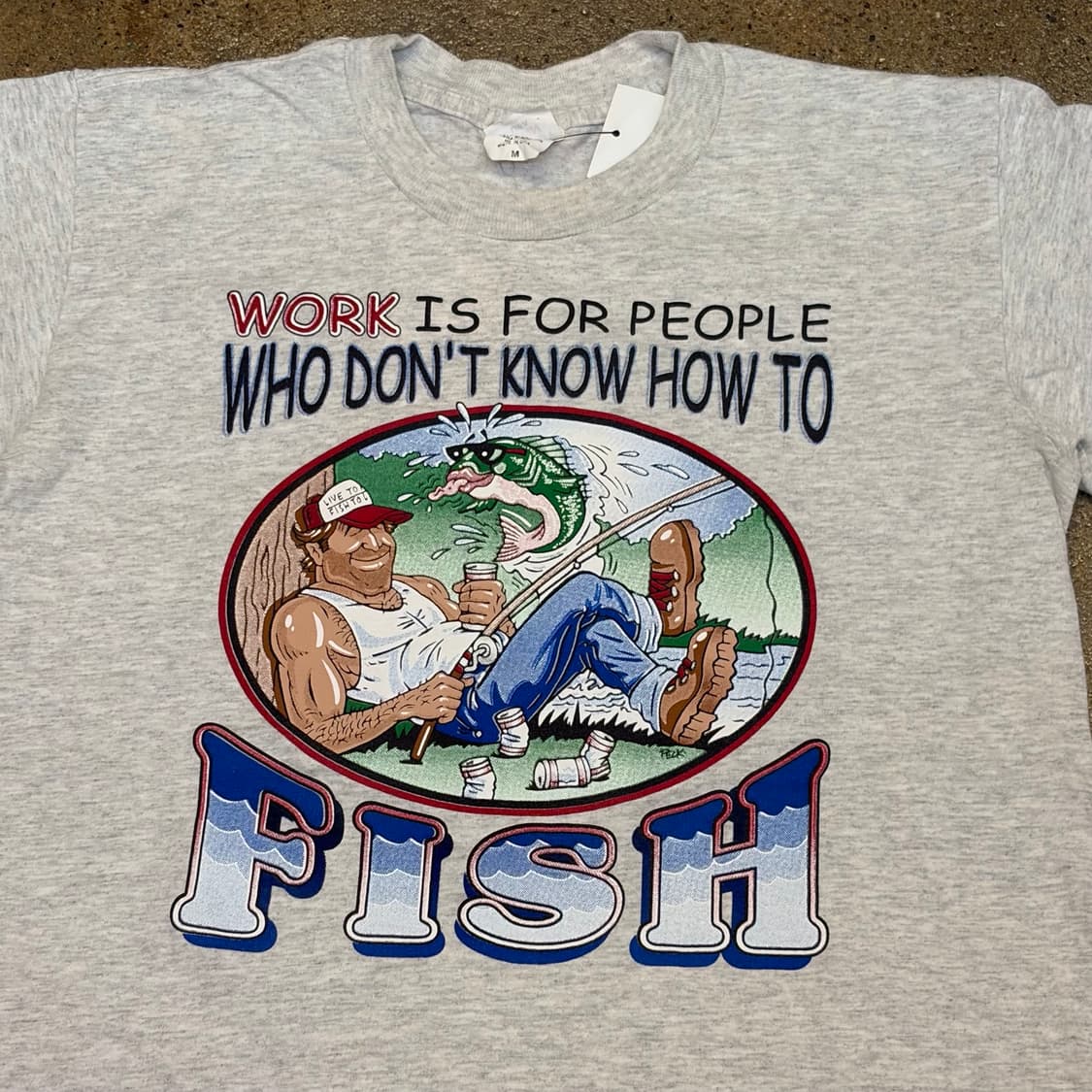 90s Made in USA 미국 빈티지 피싱 반팔티 상품이미지2