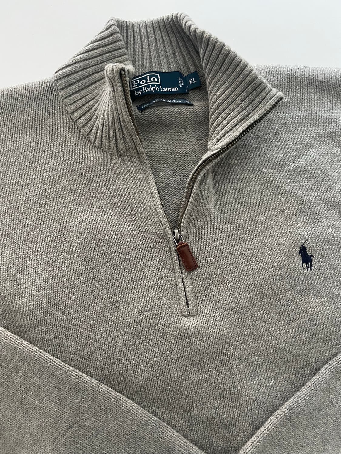 Polo 폴로 랄프로렌 반집업 그레이 니트 XL 상품이미지8