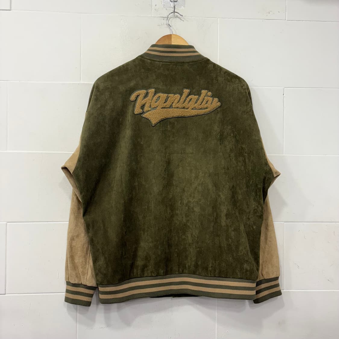 90's 하나릴리 스웨이드 바시티 자켓 상품이미지4