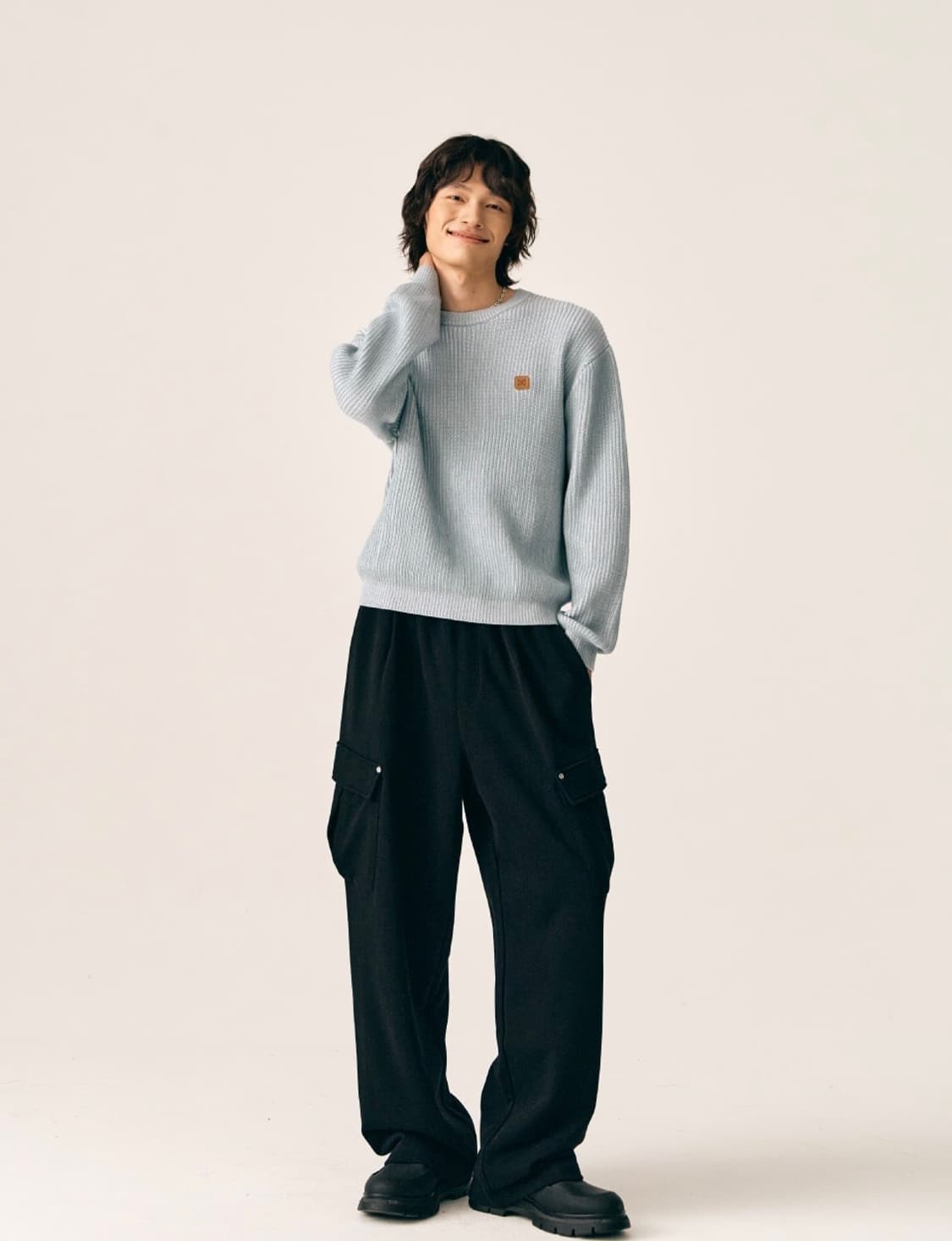 [M] 세터 라운지 와이드 카고 스웨트 스웻 팬츠 블랙 상품이미지4