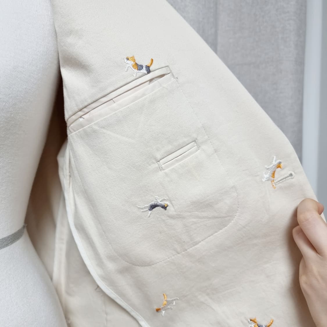 남녀공용 고퀄리티 고양이자수 코튼자켓 (촬영목적 시착만/새상품) 상품이미지9