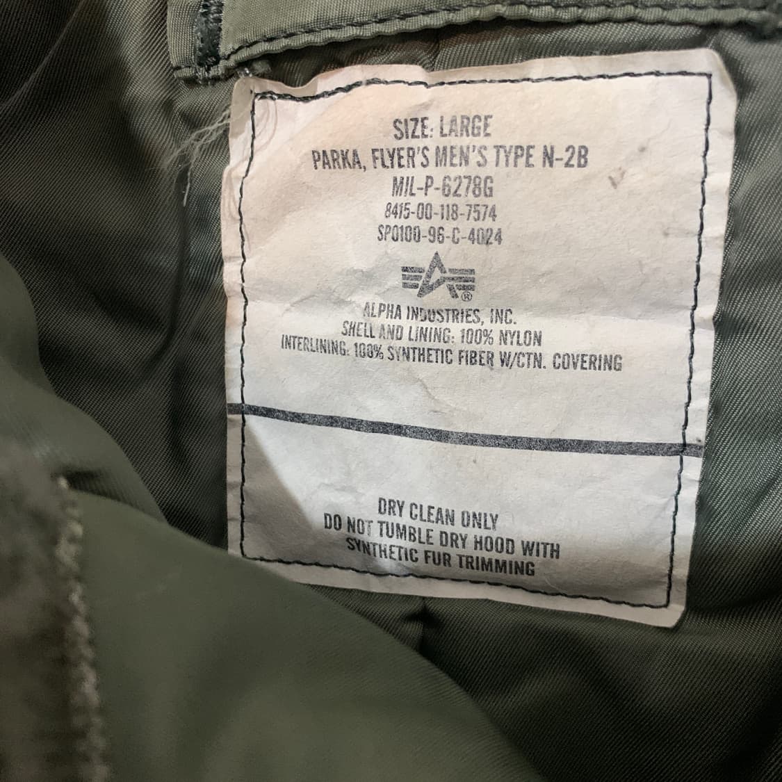 L 알파인더스트리 90s USA 미군 N2B 플라이트 패딩 자켓 상품이미지5