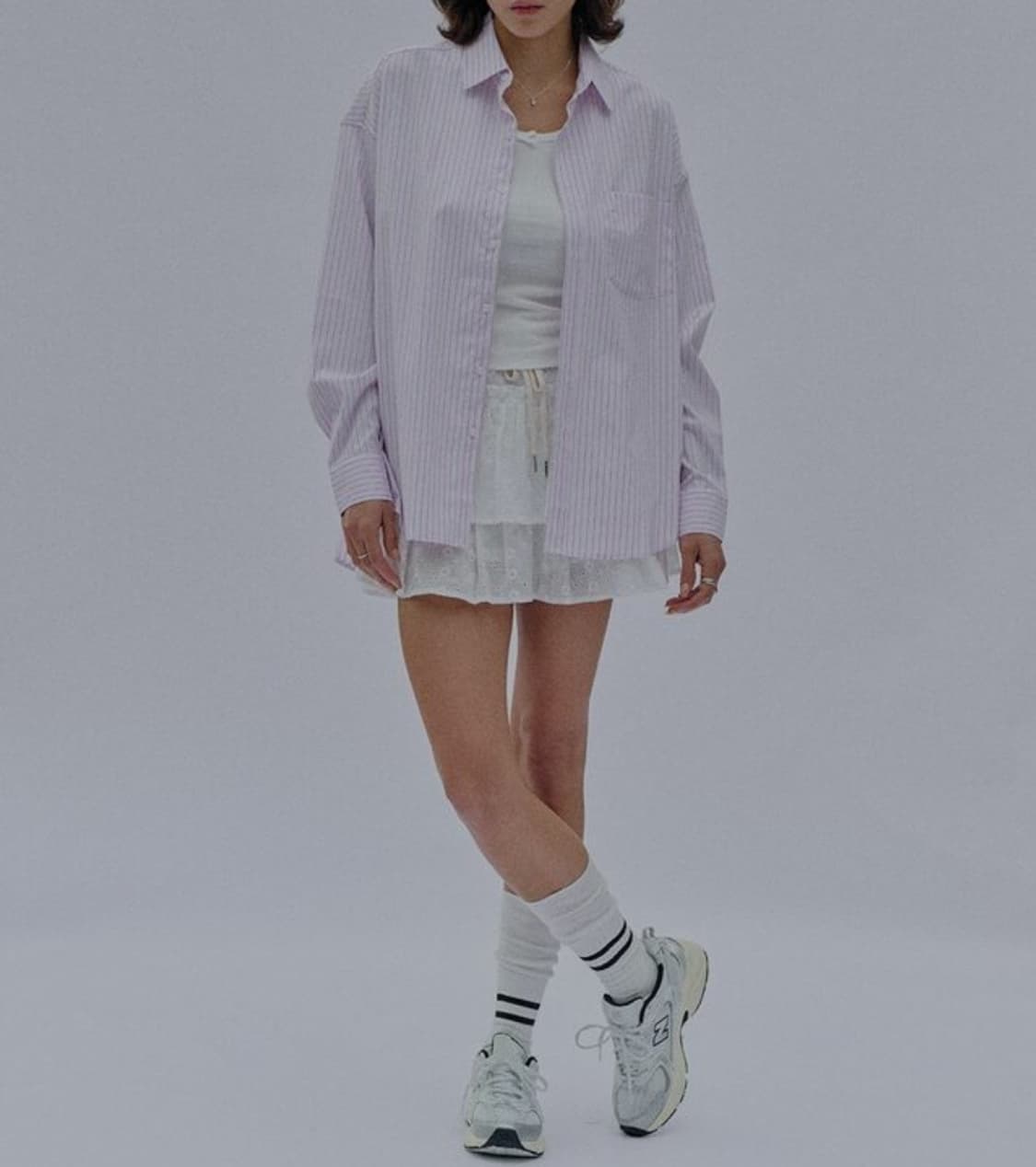 비터셀즈 스트라이프 오버핏 셔츠 1size _ 여성 상품이미지1