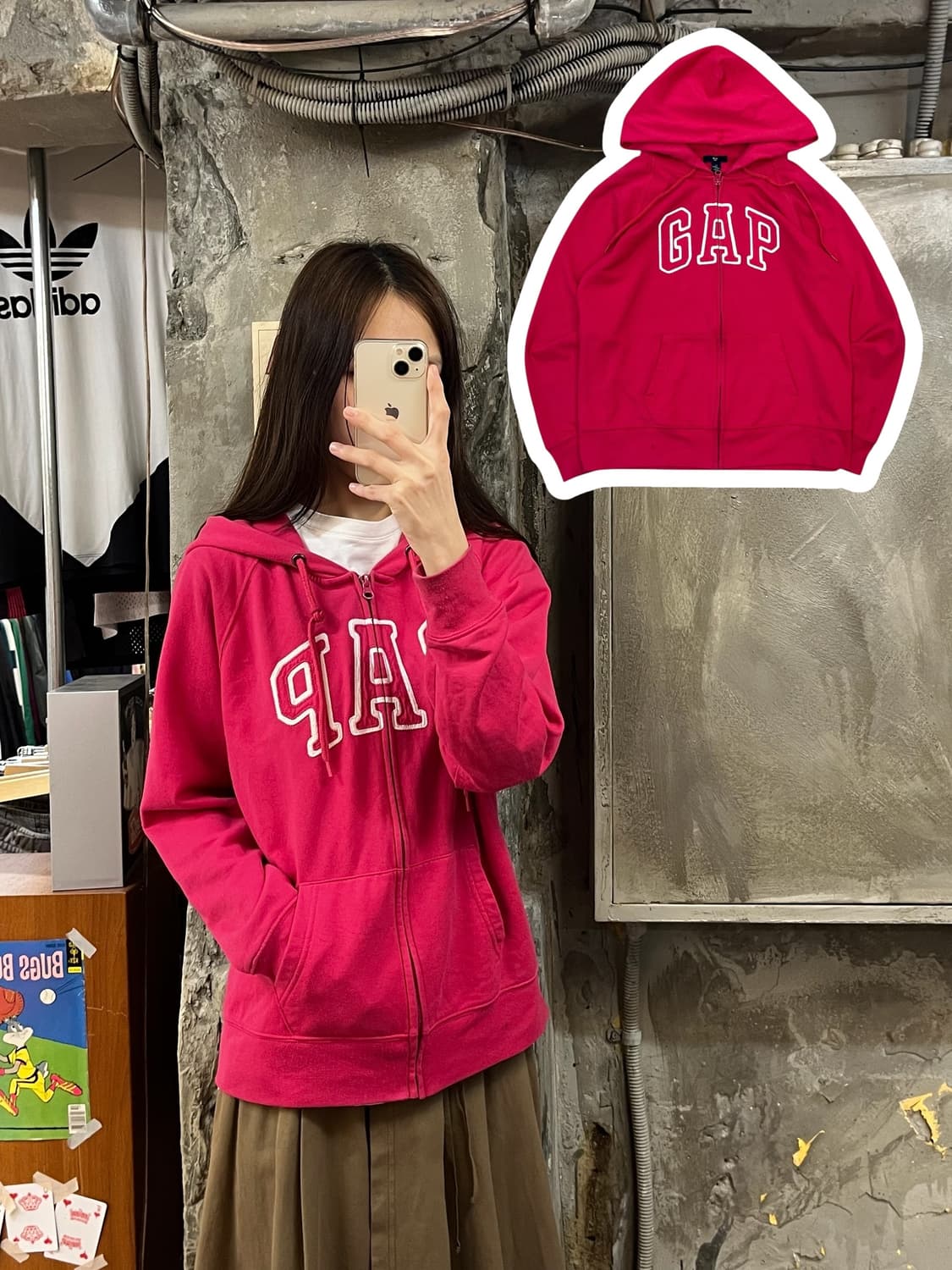 갭 후드집업 핑크 L #csz923 상품이미지1