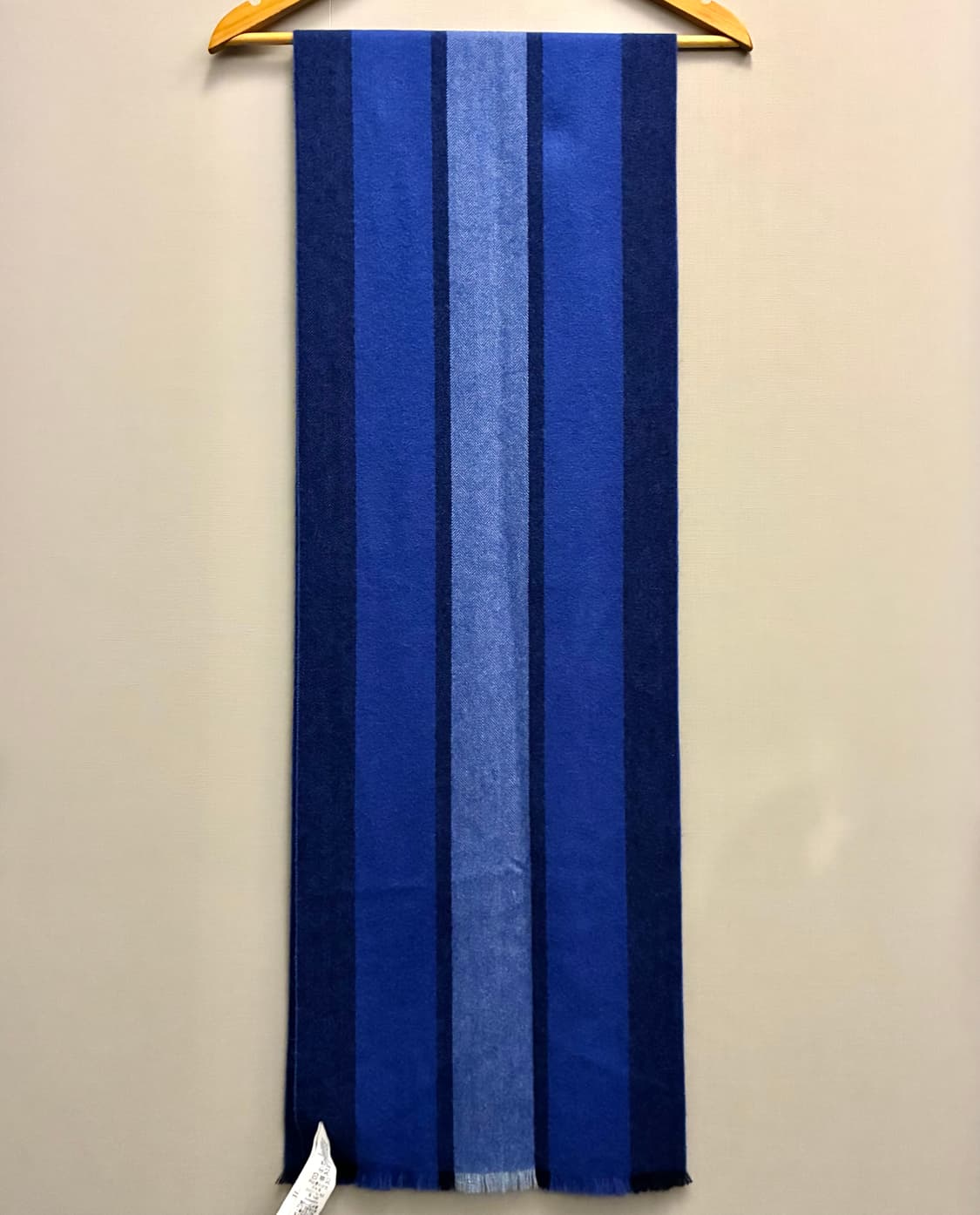 COACH 코치 뉴욕 캐시미어 울 스트라이프 스카프 머플러 블루 상품이미지5