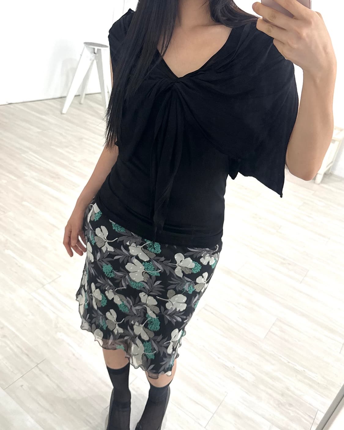 Black Cardigan+ Short Top 상품이미지4