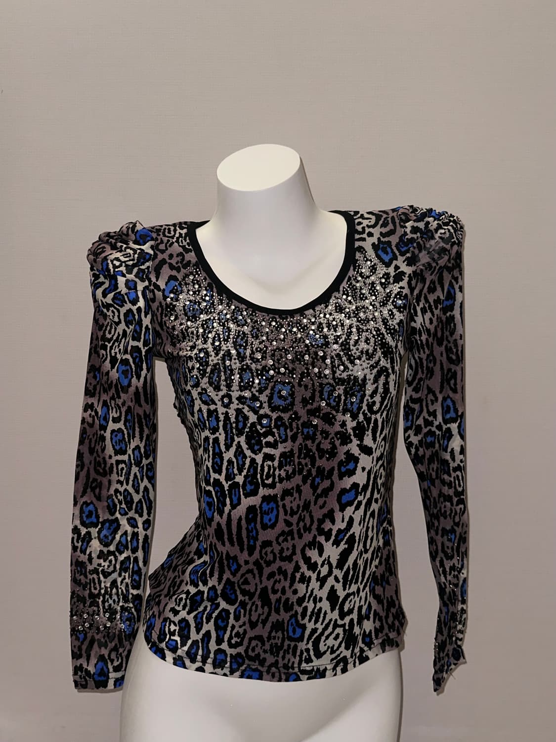 빈티지 갸루 호피 비즈 롱슬리브 상품이미지1