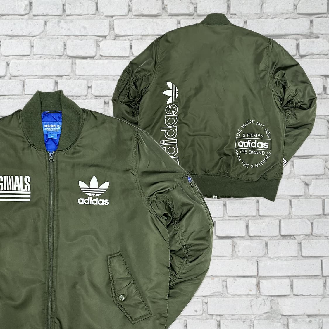 아디다스 빈티지 카키 누빔 항공점퍼 105 상품이미지1