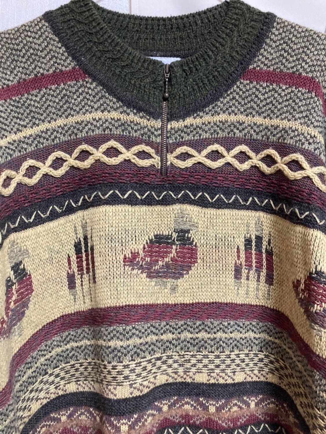 대장급)빈티지 스노위피크 빈티지 울 니트 쑥색snowy peak 상품이미지4