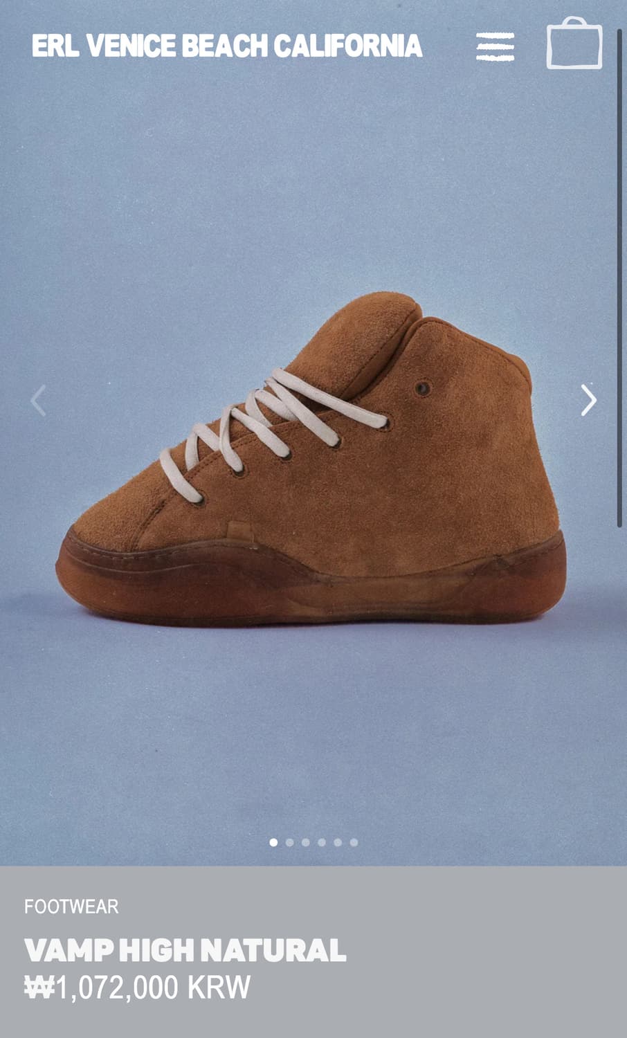 [260~290]이알엘 ERL VAMP 하이 스케이트 스니커즈/브라운 상품이미지9