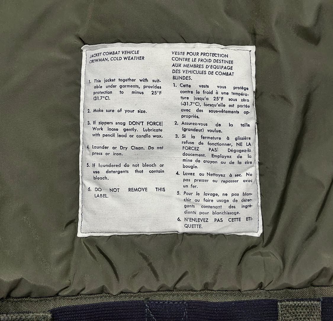 캐나다군 탱커 자켓 80s 라지 레귤러 (105-110) 상품이미지10