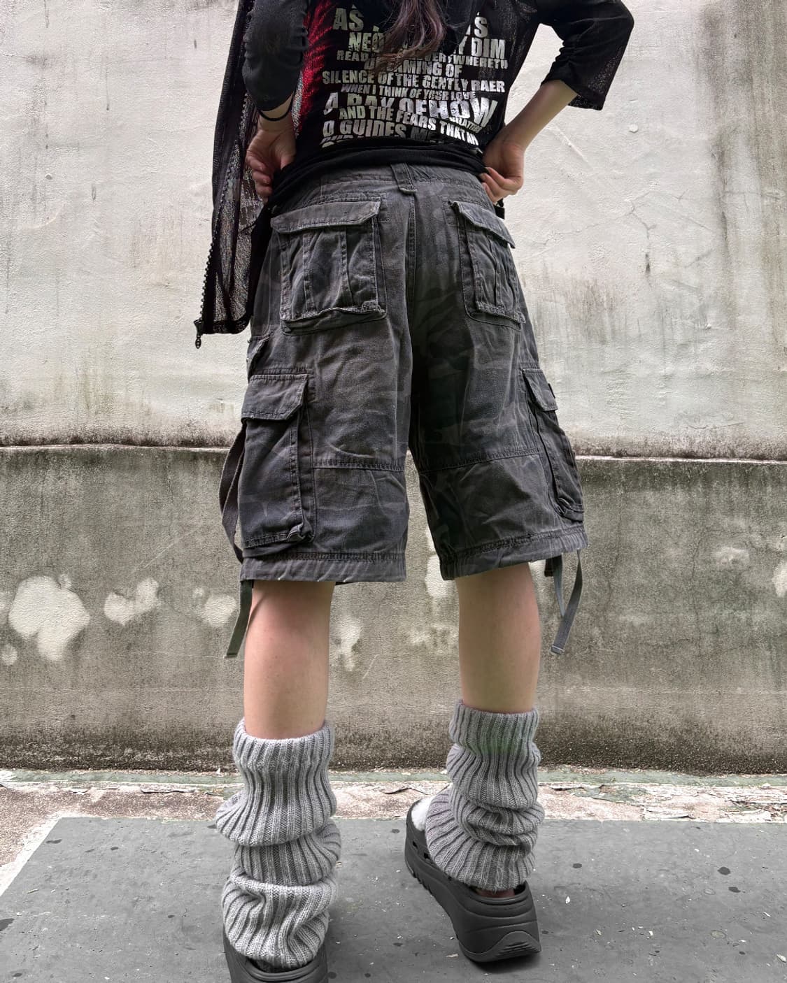 00‘s Grunge Camo Cargo Bermuda Pants 상품이미지2