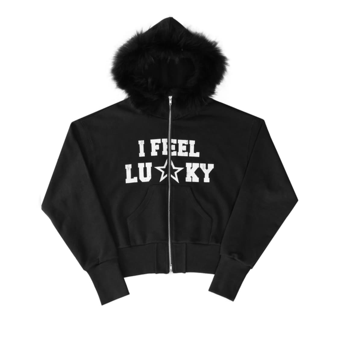 IFEELLUCKY-Fur Hoodie 상품이미지1
