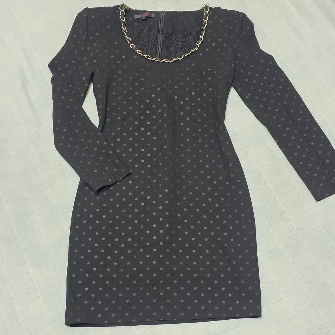 Gemini&Joo 뉴욕미국빈티지) 블랙 도트 고급 레이스 세미원피스 상품이미지2