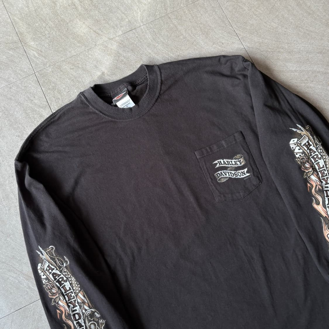 할리데이비슨 미국 생산 블랙 긴팔 티셔츠 상품이미지2