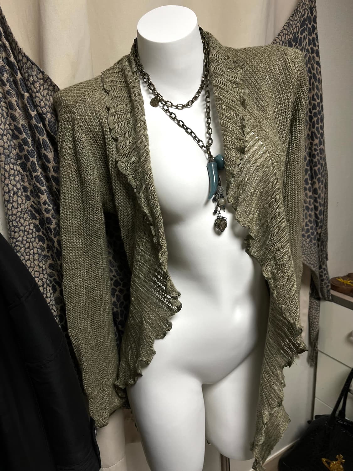 빈티지 폴로 올리브 니트 가디건  상품이미지3