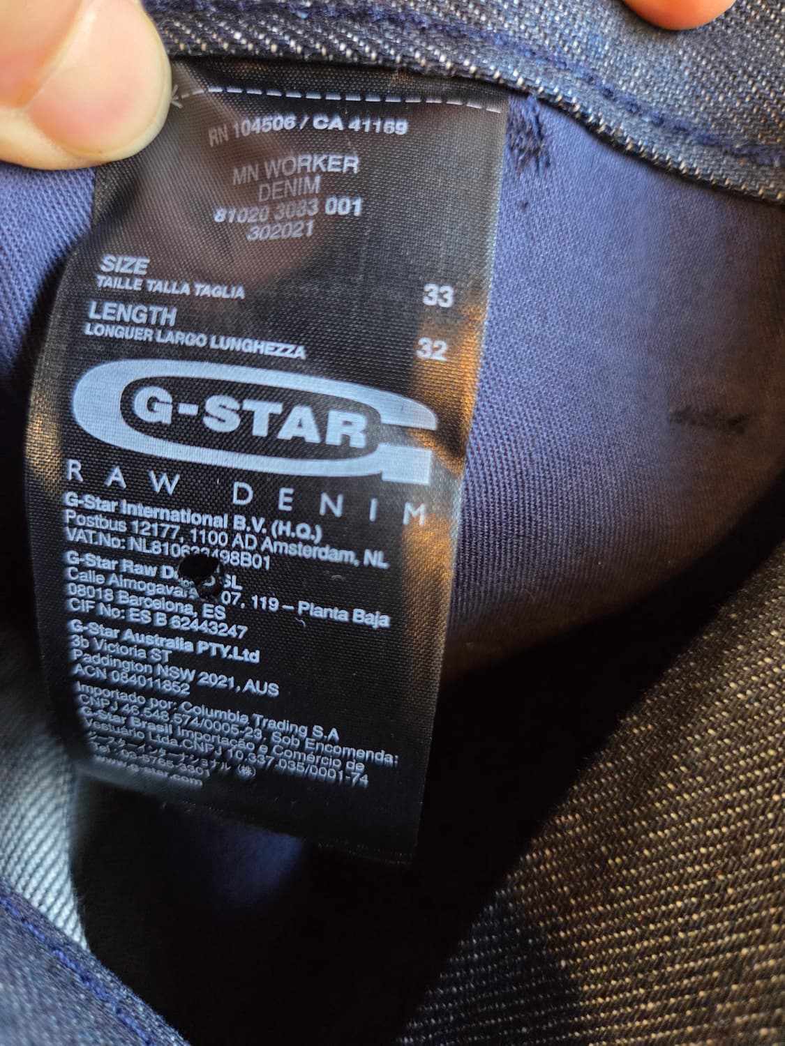 (오염 특가)G-STAR 청바지 셀비지 데님 롤업 진청(W33/L32) 상품이미지8