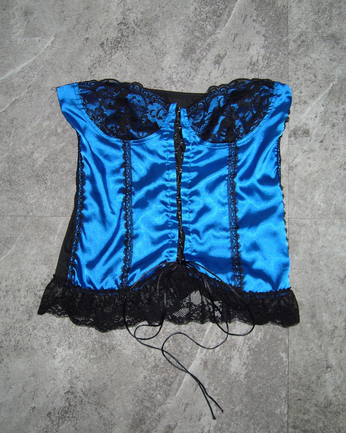 HALFHEART Blue Satin Corset Top 상품이미지1