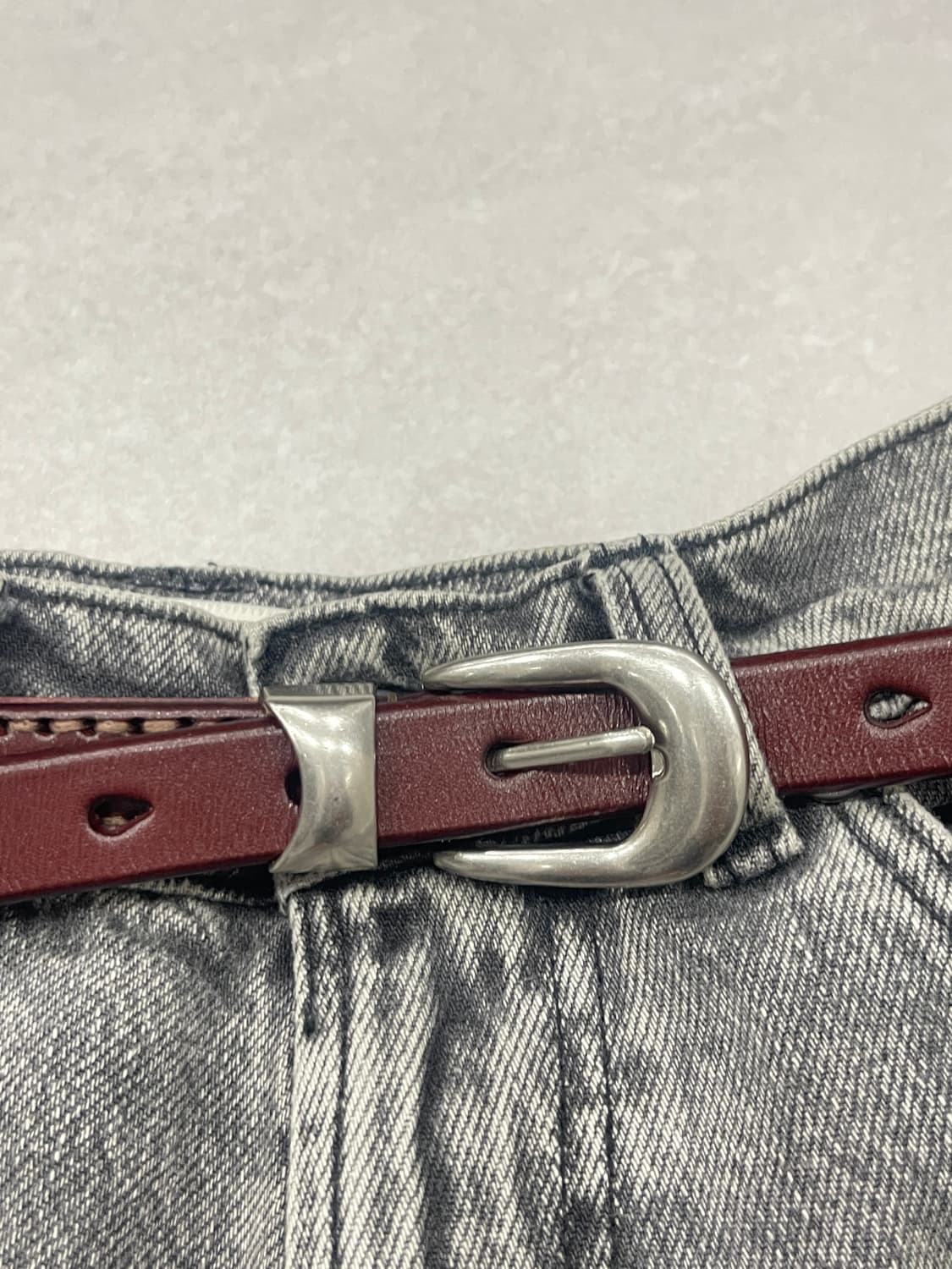 버건디 클래식 가죽벨트  상품이미지2