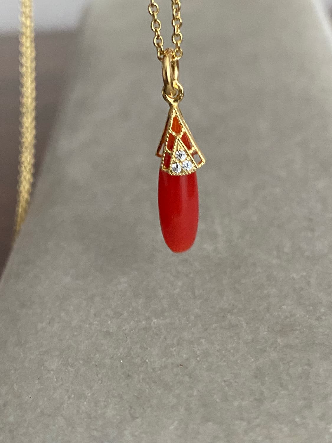 천연 산호 펜던트 실버 목걸이(925) 상품이미지4