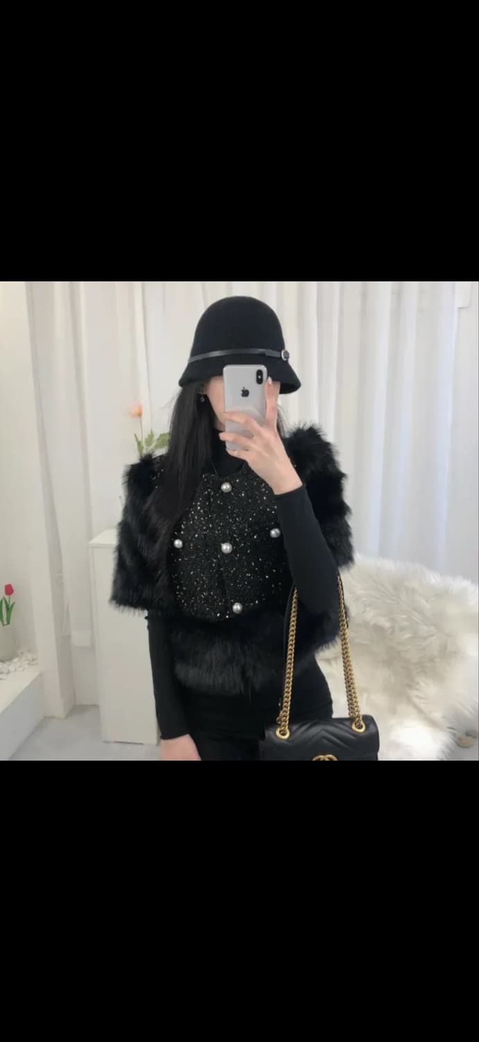 벤자민 트위드 퍼 조끼 자켓 상품이미지1