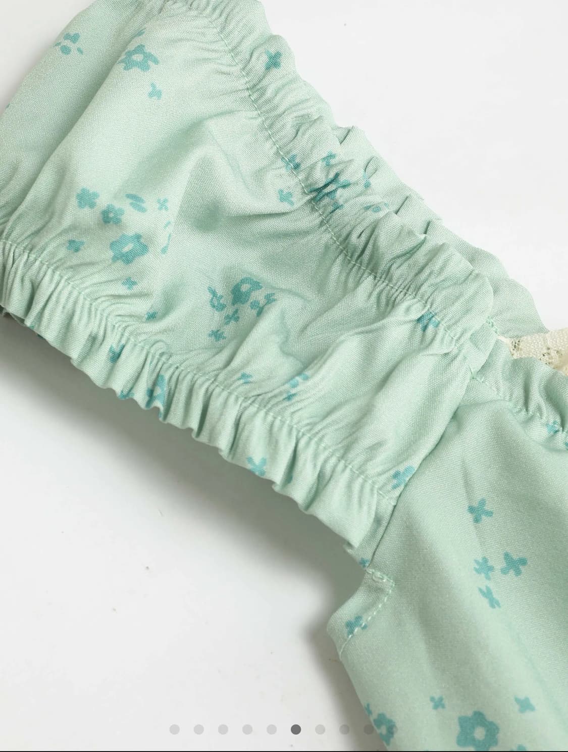Floral U-neckline knotted mini dress XXS 상품이미지6