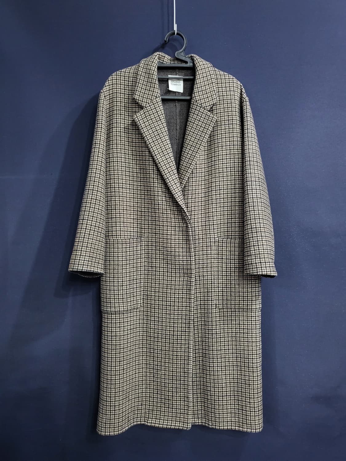 스튜디오 톰보이 세미오버핏 체크코트 상품이미지1