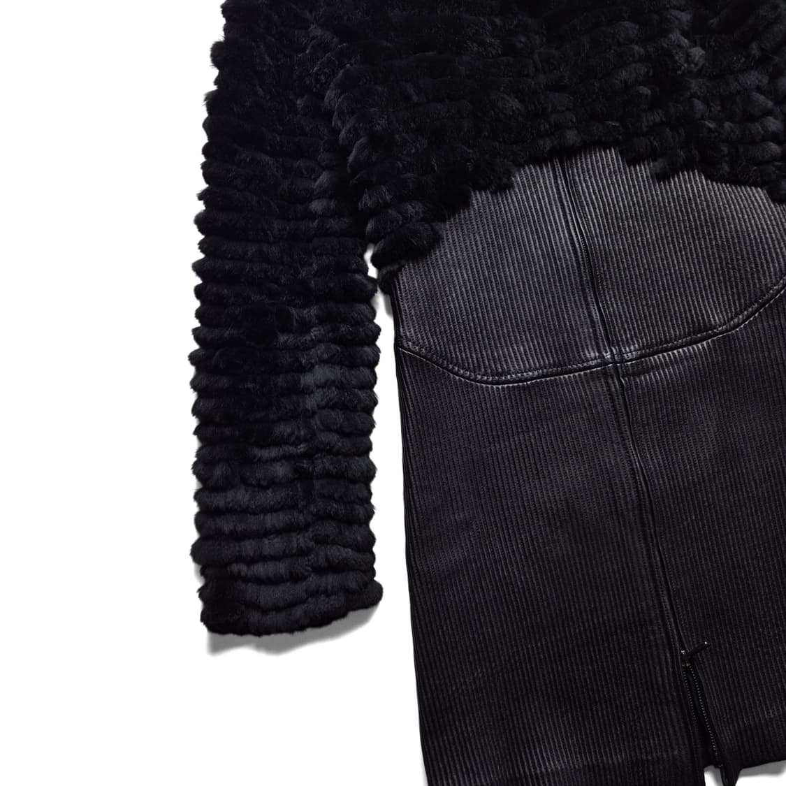 [S] 엠포리오 아르마니 퍼 레더 믹스 롱자켓 상품이미지4