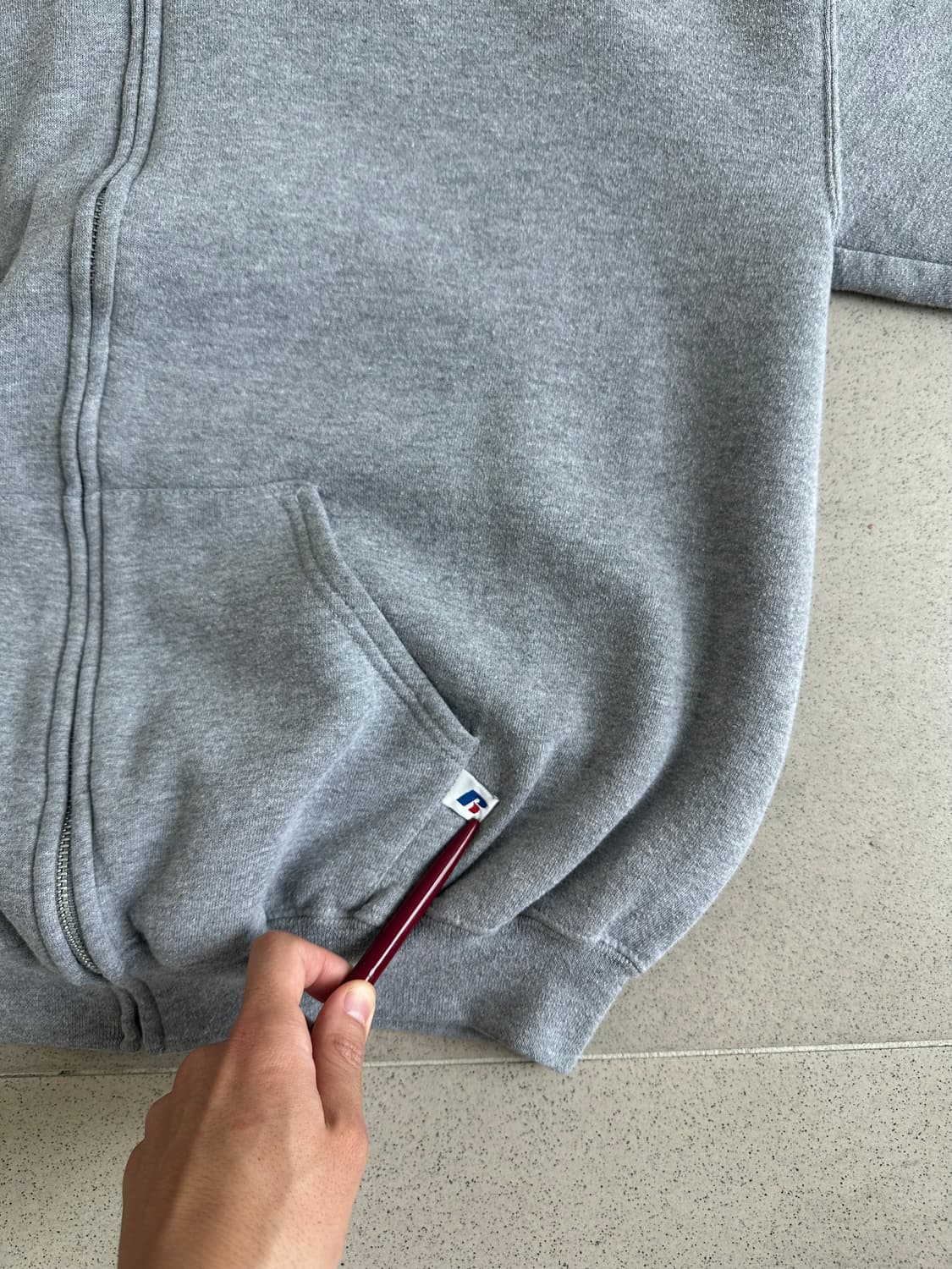 00s 빈티지 러셀 후드집업 그레이 XL 상품이미지4