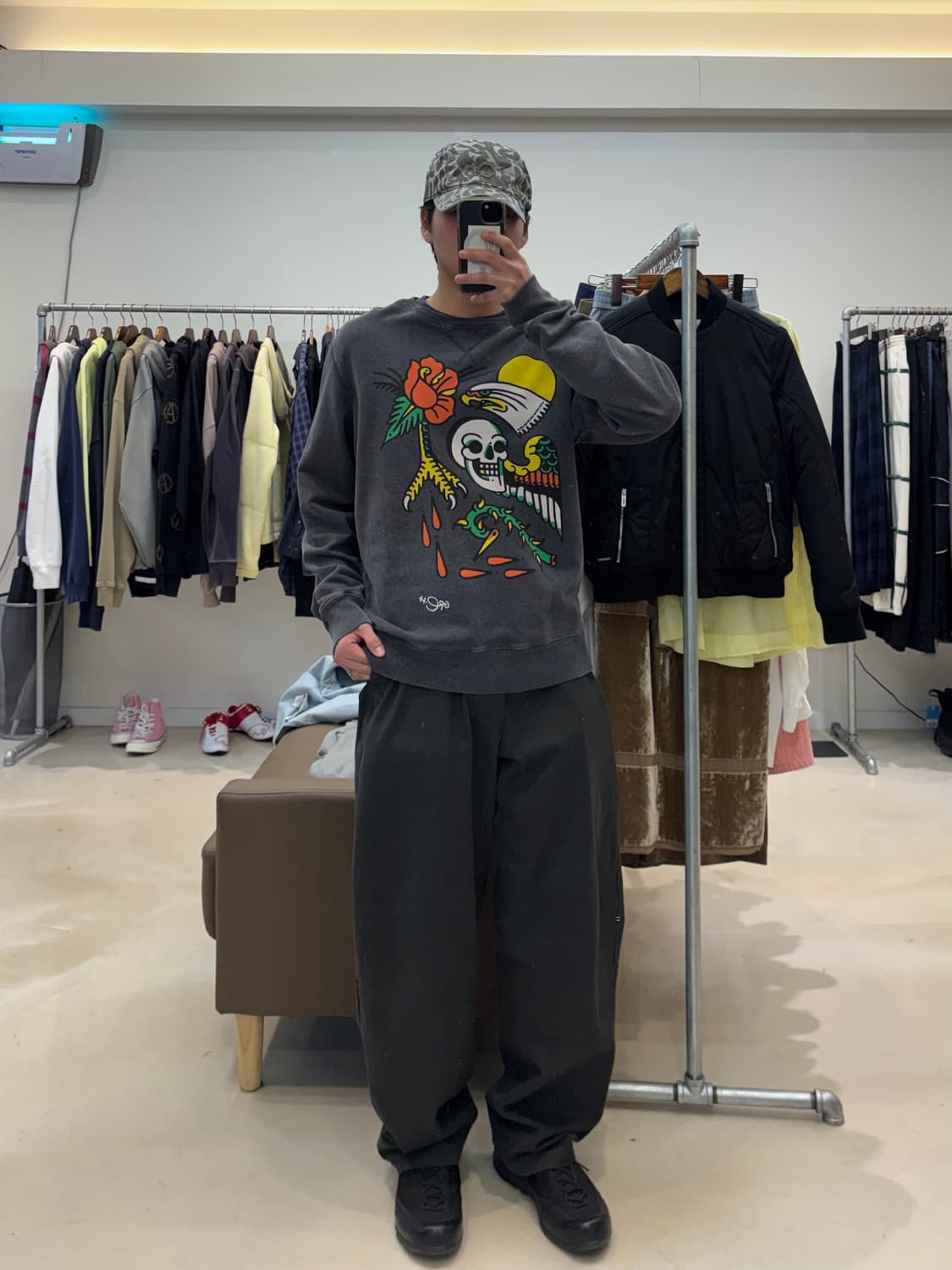 디젤 스컬 프린팅 맨투맨 상품이미지7